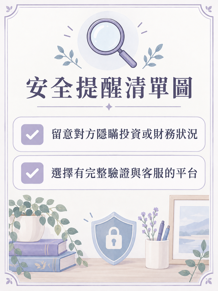 包養單親媽媽，她對他的隱瞞與關係終止_安全提醒清單圖